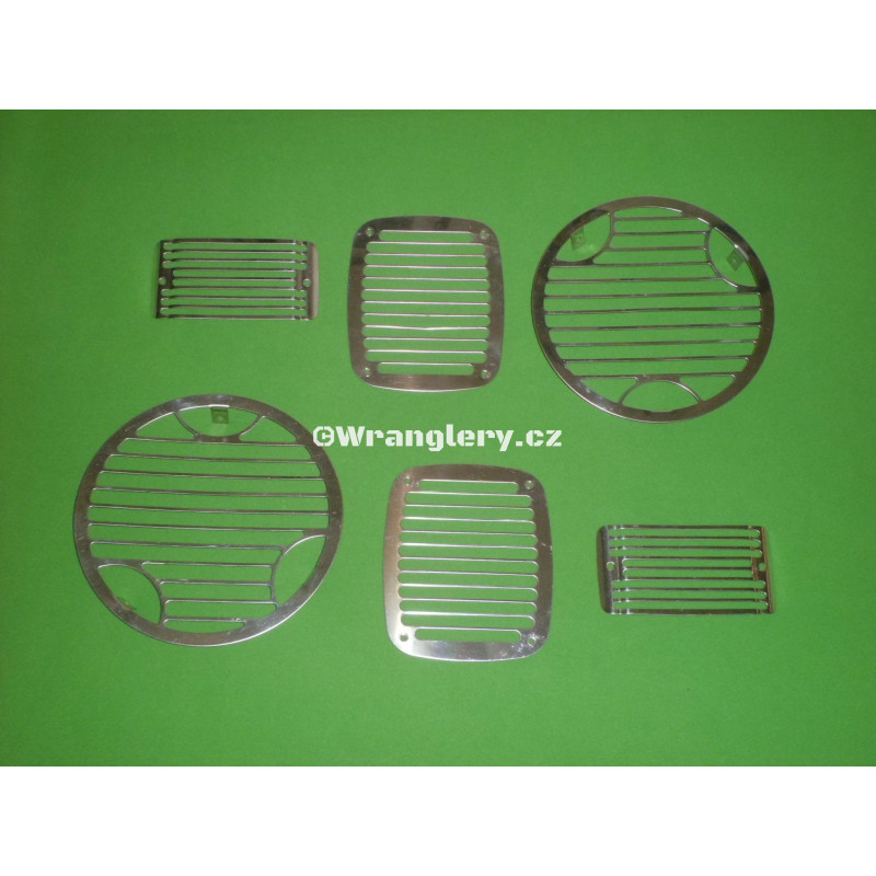 Ochranné mřížky světel Jeep Wrangler TJ nerez