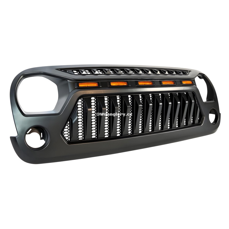 Tuningový gril s LED pozičkami Jeep Wrangler JK
