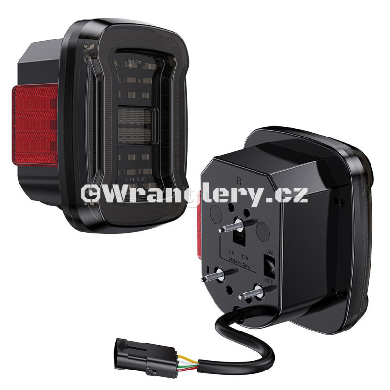 Zadní zatmavené LED lampy Jeep Wrangler TJ s E homologací