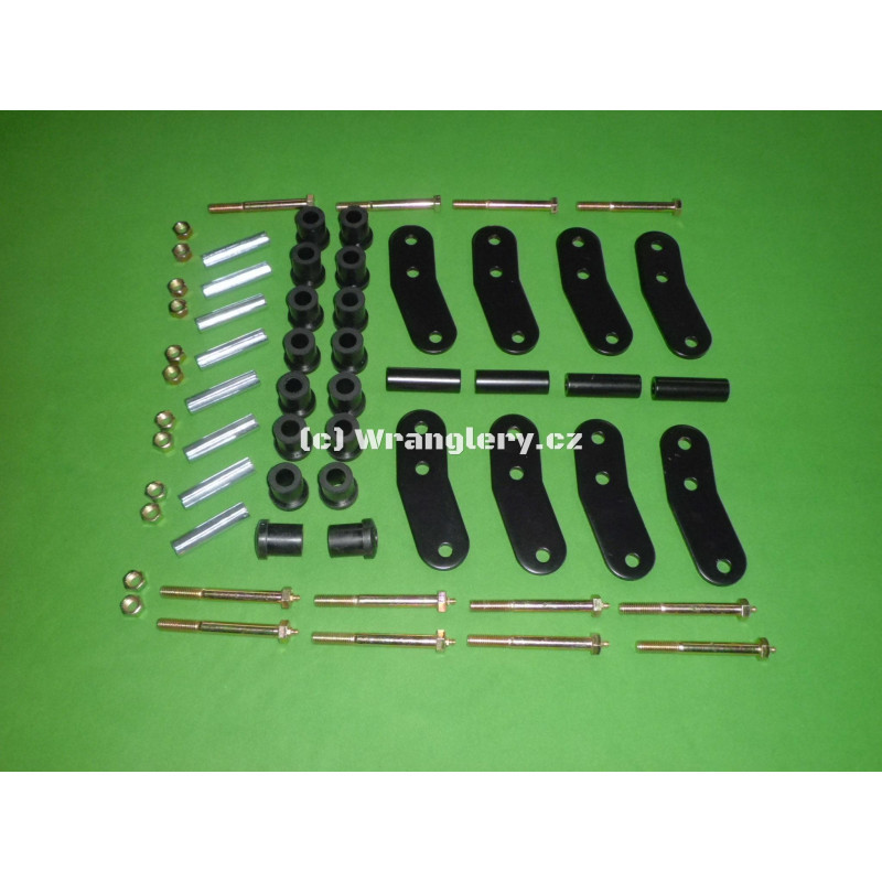 Sada 2 Heavy Duty závěsů  listových per Jeep Wrangler YJ + 2cm